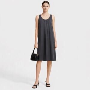 Theory Black Drape Silk Dress Size 6‎